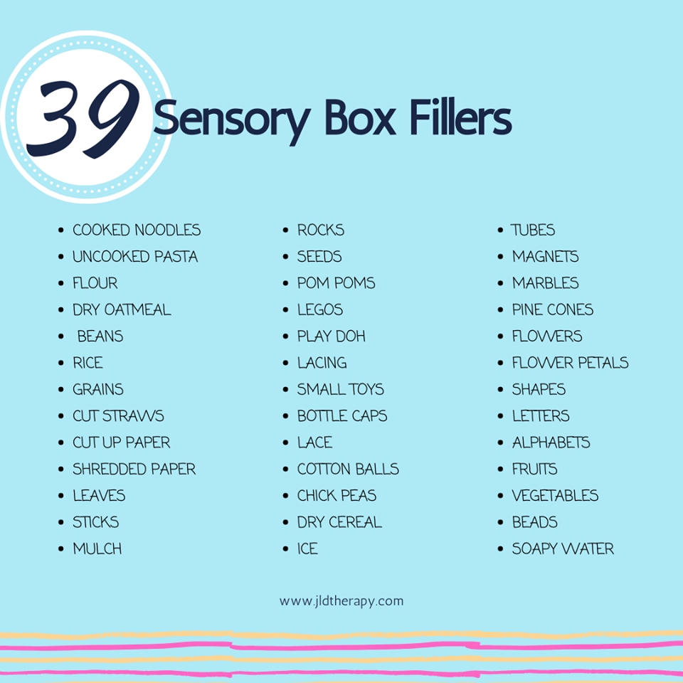 sensory box filler ideas sensory activities